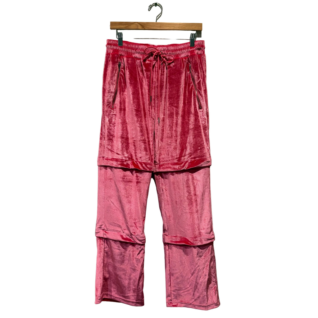 Convertible Velour Rhinestone Sweatpants