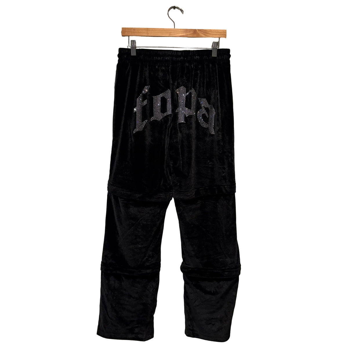 Black Velour Shorts side view