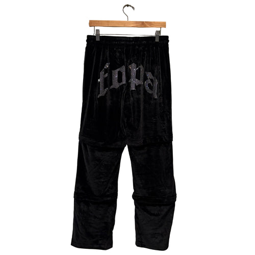 Black Velour Shorts side view
