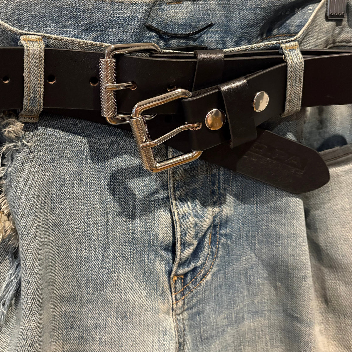 Two-Headed Belt double buckle close-up