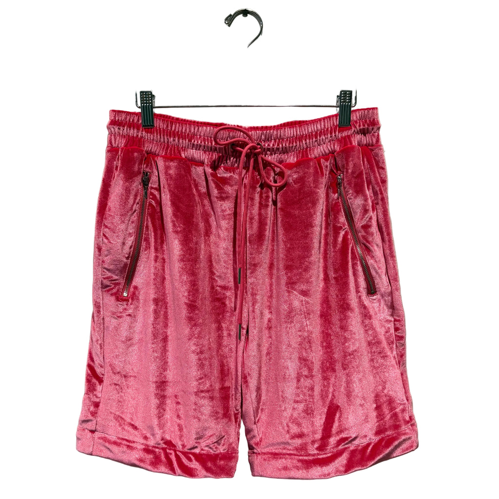 Black Velour Shorts front view