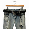 Two-Headed Belt full view on jeans