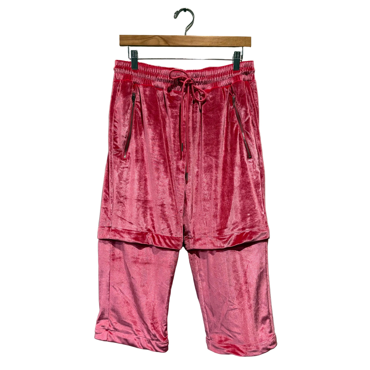 Black Convertible Velour Sweatpants cropped view
